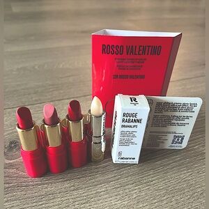 NWT Valentino/Rabanne 4 Pack Bundle Mini Lipsticks